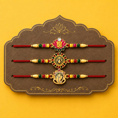 Rakhi for Brother with Topli Pooja Thali - Raksha Bandhan Gift Set, Pack of 7