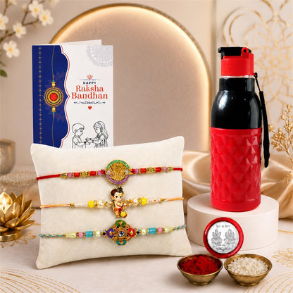 Bal Hanuman Rakhi Combo - Raksha Bandhan Gift with Sports Bottle 400ml, Pack of 7