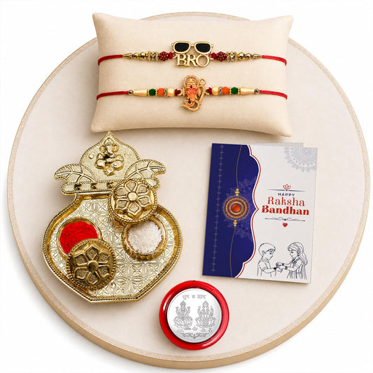 BRO, Ganesha Multicolor Rakhi for Brother & Bhaiya with Kalash Shape | Pack of 6