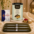 Floral Rakhi for Brother with Chocolate 96gm - Raksha Bandhan Gift Set, Pack of 7