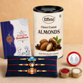 Kids Rakhi for Brother with Chocolate Almonds 96gm, Roli Tikka & Card, Pack of 7