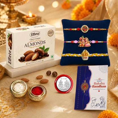 Memorable Brother Rakhi for Brother with Chocolate Almonds 32gm, Pack of 7
