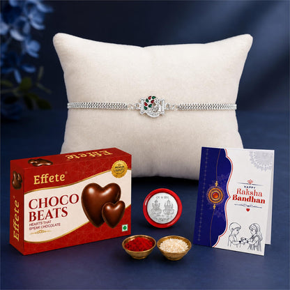 Peacock Rakhi for Brother with Chocolate 32gm - Rakshabandhan Gift Set, Pack of 5