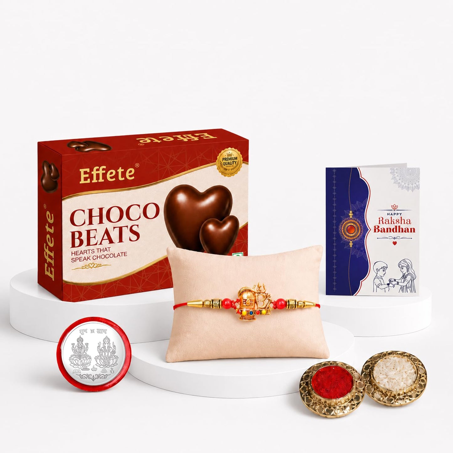 Rakhi with Chocolate for Brother – Shivling Raksha Bandhan Gift Combo (Pack of 5)