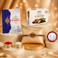 Veera Rakhi for Brother with Choco Almonds 32gm, Roli Chawal & Card, Pack of 5