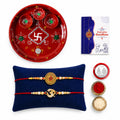 OM Rakhi for Brother with Pooja Thali - Raksha Bandhan Gift Set, Pack of 6