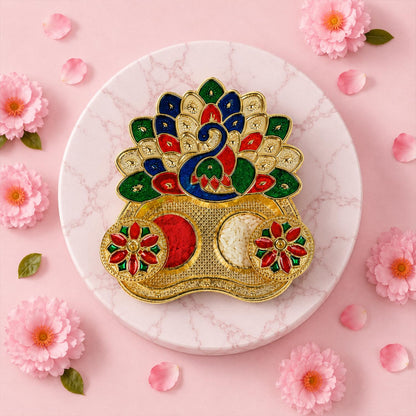 Peacock Multicolor Rakhi for Brother & Bhaiya with Peacock Shape | Pack of 5
