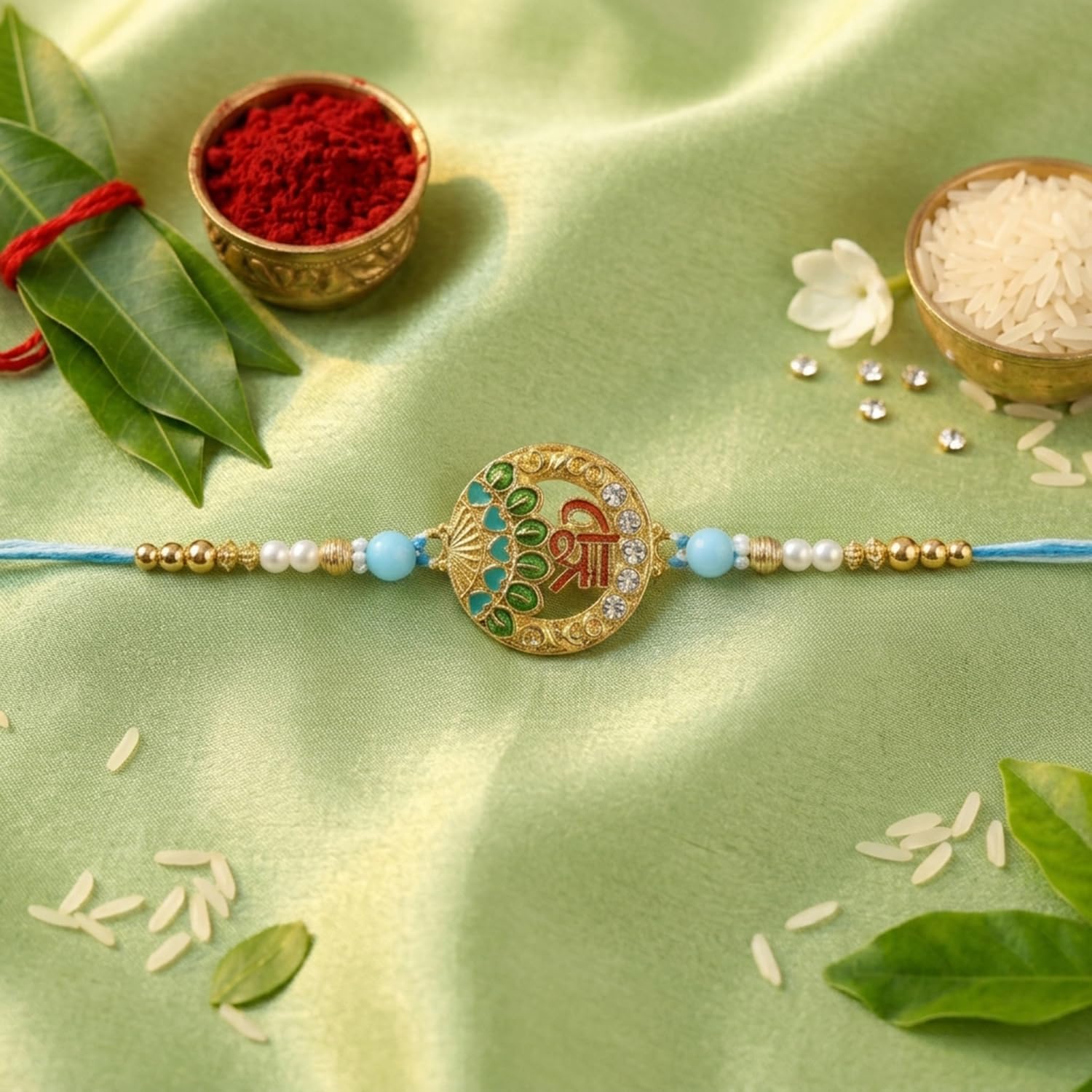 Shree symbol Rakhi for Brother with Choco Almonds 32gm, Coin & Card, Pack of 6