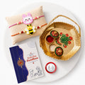 Bunny, Bee Multicolor Rakhi for Brother & Bhaiya with Basket-Topli | Pack of 6
