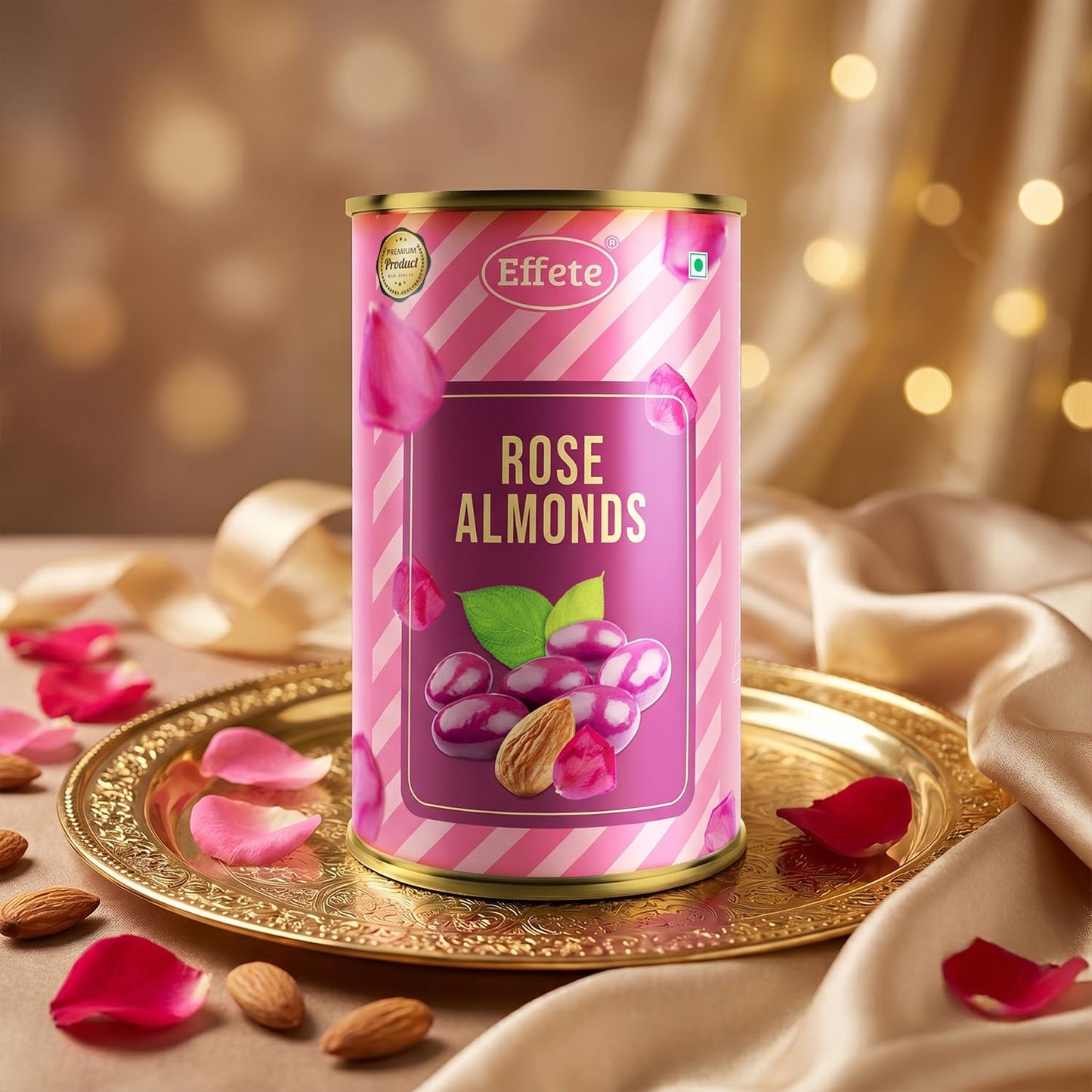 Multicolor Om Rakhi & Rose Almond 96gm with Roli Chawal, Silver Color Pooja Coin & Greeting Card, Rakhi with chocolate, Rakshbandhan Combo, Pack of 5 For Raksha Bandhan
