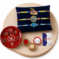 Designer Multicolor Krishna, Ganesh & Evil Eye Rakhi Combo | Pack of 7