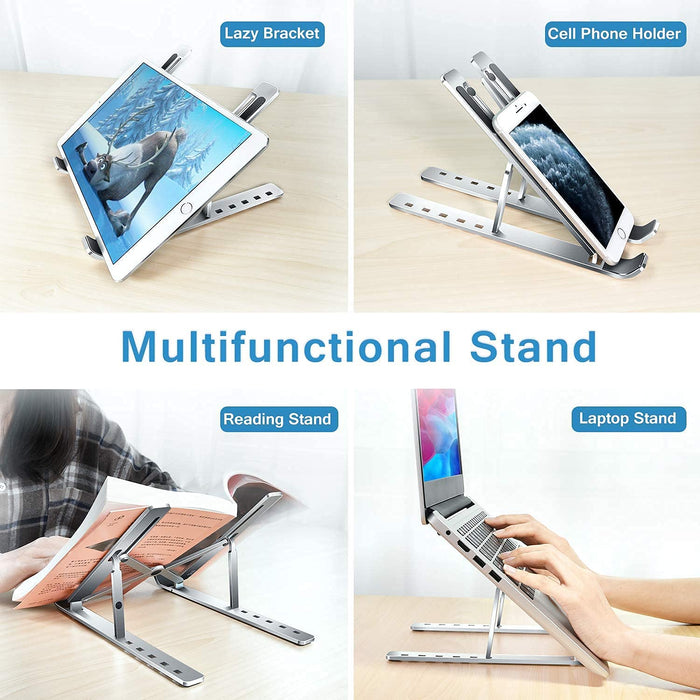 Laptop Stand for Desk | Metal Portable Laptop Stand, with 7 Adjustable Angles | Laptop Riser, Phone, and Tablet Stand | Compatible for All Laptop