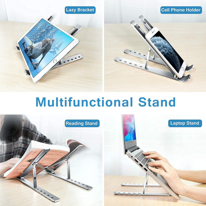 Matel Computer Stand Shop Adjustable Metal Laptop Stand with 7 Adjustable Angles — DeoDap