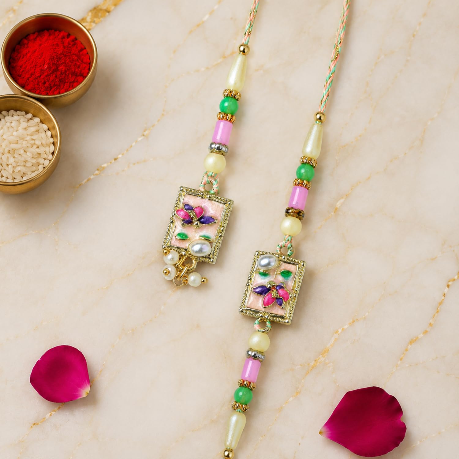Rakhi for Brother with Topli Pooja Thali - Rakshabandhan Gift Set, Pack of 7