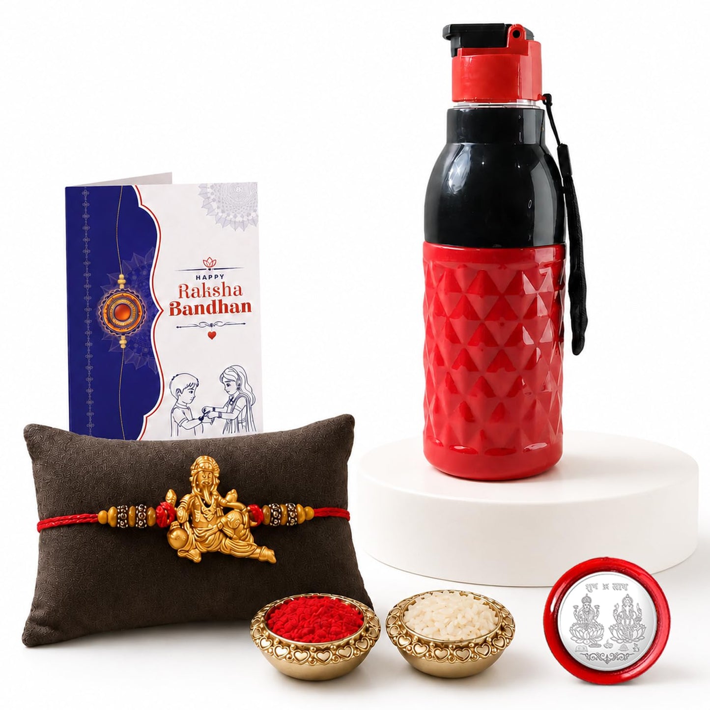 Ganesha Multicolor Rakhi for Brother & Bhaiya with Sports Water | Pack of 5