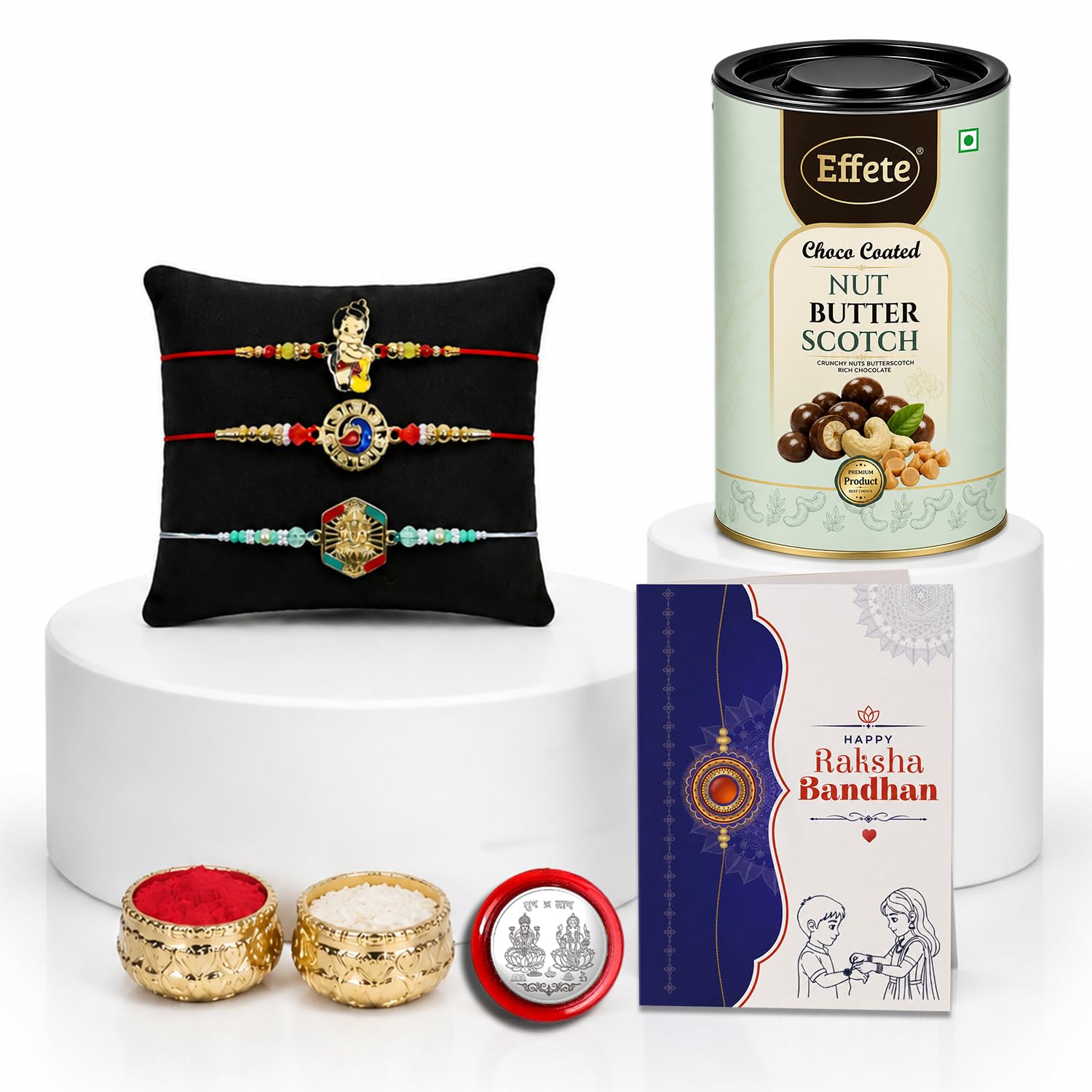 Bal Hanuman Rakhi for Brother with Butter Scotch 96gm, Coin & Card, Pack of 7
