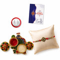 Floral Multicolor Rakhi for Brother & Bhaiya with Peacock Shape Pooja | Pack of 5