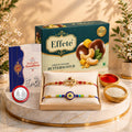 Ganesha charm Rakhi for Brother with Butter Scotch 32gm, Coin & Card, Pack of 6