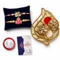 Raksha Bandhan Rakhi Combo – Krishna Ganesha Pooja Thali Gift Set