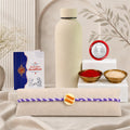 Raksha Bandhan Gift Combo with Sweet Rakhi & SS Water Bottle 500ml