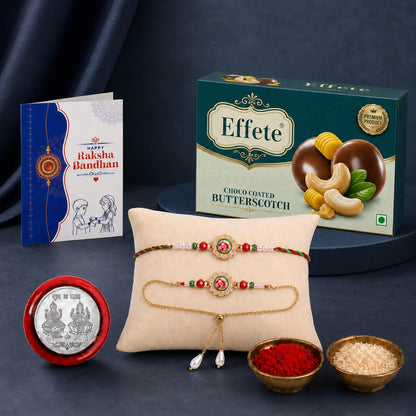 Rakhi for Brother with Butter Scotch 32gm - Rakshabandhan Gift Set, Pack of 5