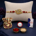 Om Multicolor Rakhi for Brother & Bhaiya with Ganesh Idol - Raksha | Pack of 5