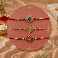 Round Rakhi for Brother with Chocolate 96gm - Raksha Bandhan Gift Set, Pack of 7
