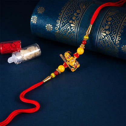 Designer Multicolor Krishna Radha & Ganesha Rakhi Combo for Bhai | Pack of 6