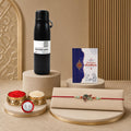 Designer Elegant Multicolor Krishna Radhey Rakhi Combo for Bhai | Pack of 5