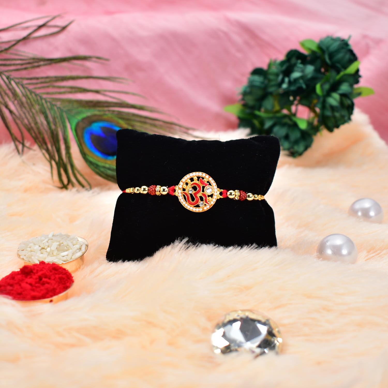 Rakhi combo Gift For Brother With Center Filled Chocolates | Golden Color Swastik Rakhi | New Rakhi | Rakhi Gift Pack For Sister | Rakhi Set Of 1| With Greeting Card,Roli-Chaval,Coin