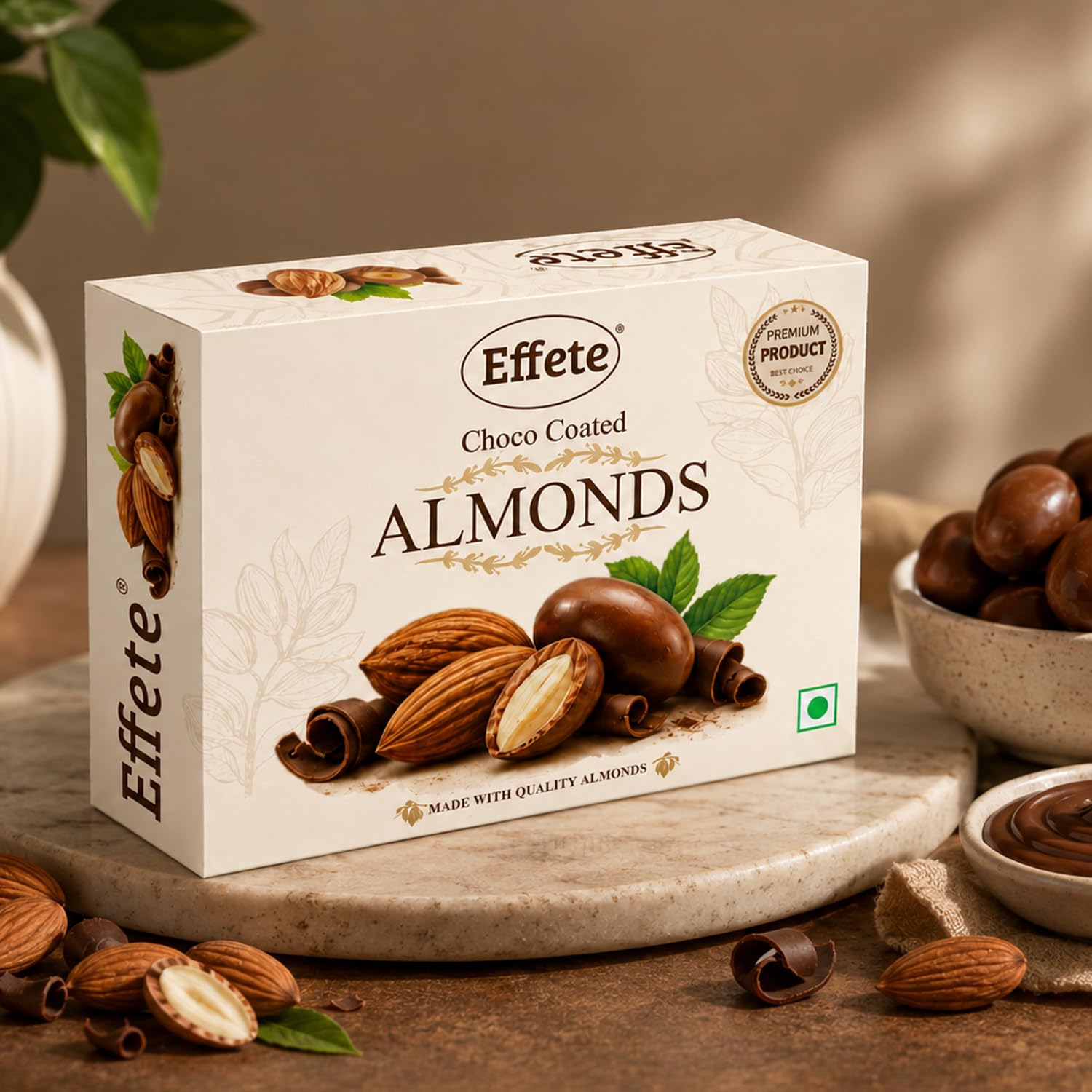 Swami Maharaj Rakhi for Brother with Choco Almonds 32gm, Coin & Card, Pack of 5