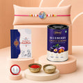 Peacock Rakhi for Brother with Blueberry Almond 96gm, Coin & Card | Pack of 5
