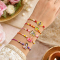 Elegant Attractive Rakhi for Brother with Roli Tikka & Greeting Card, Pack of 8
