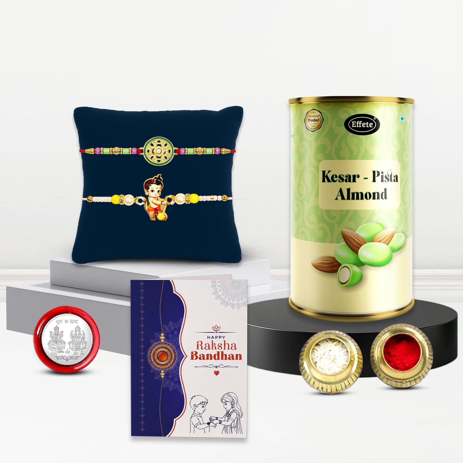 Cherished Brother Rakhi for Brother with Kesar-Pista Almond 96gm, Pack of 6