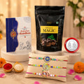 Evil Eye Rakhi for Brother with Choco Magic Pouch, Roli Tikka & Card, Pack of 7