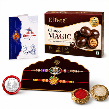 Ganesha Rakhi for Brother with Chocolate 96gm - Rakshabandhan Gift Set, Pack of 6