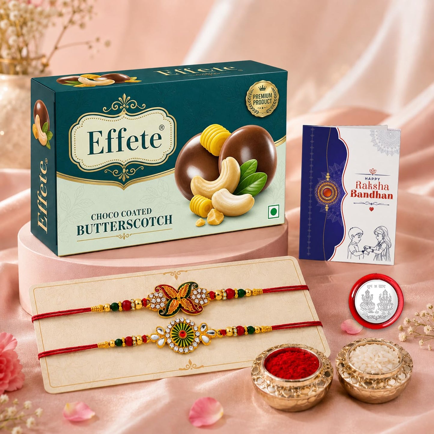Rakhi for Brother with Butter Scotch 32gm - Rakshabandhan Gift Set, Pack of 6