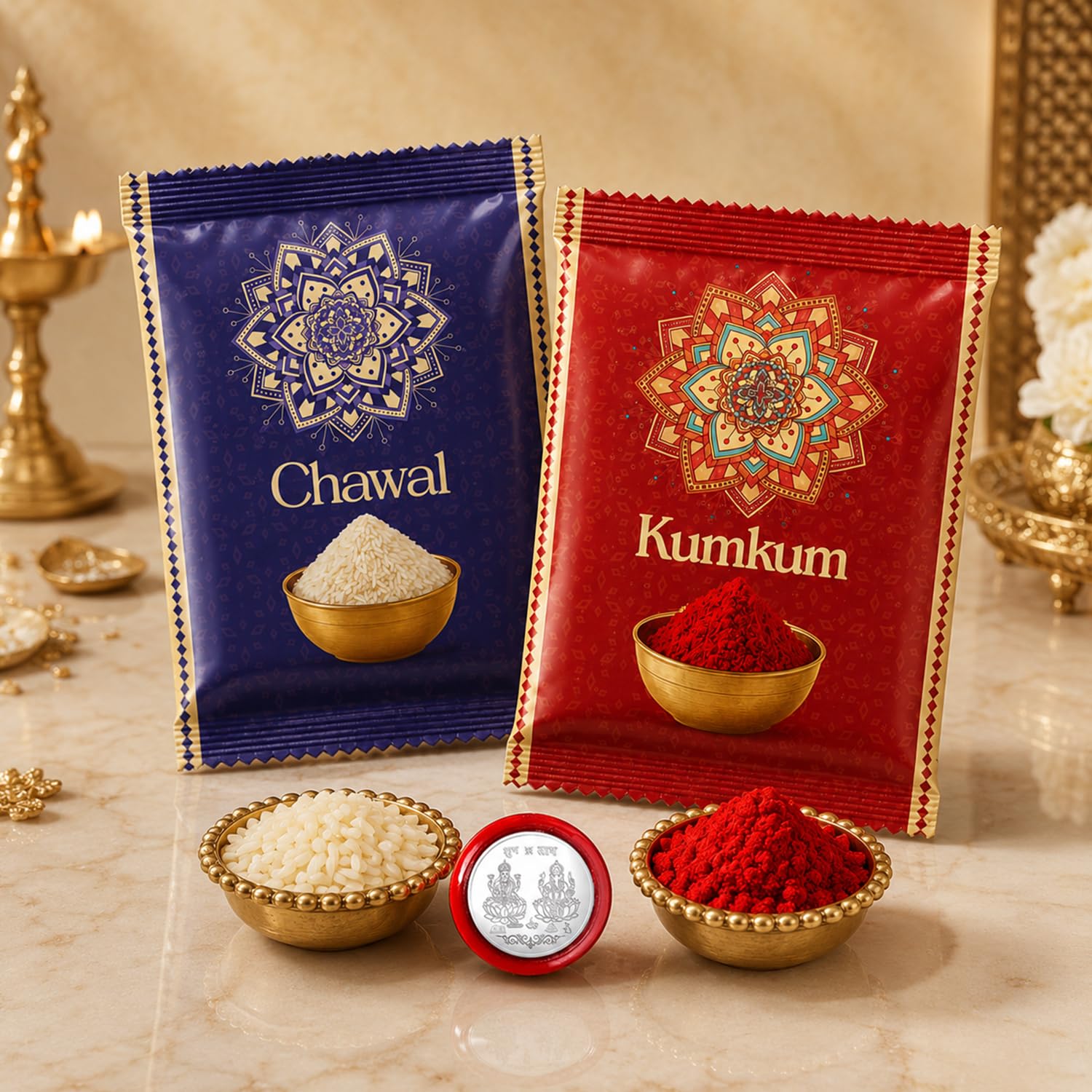 Rakhi for Brother with Chocolate Magic Pouch - Raksha Bandhan Gift, Pack of 5