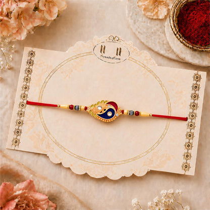 Leaf Rakhi for Brother with Chocolate 96gm - Raksha Bandhan Gift Set, Pack of 5