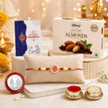 Satvik Rakhi for Brother with Choco Almonds 32gm, Roli Chawal & Card, Pack of 5