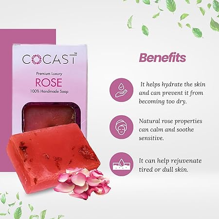 COCAST Premium Luxury Rose Petals Herbal Bathing Soap (100gm)