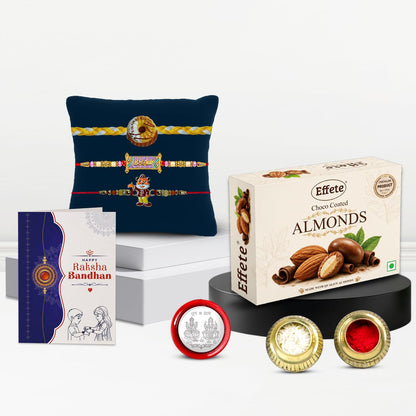 Brother Special Festive Rakhi for Brother with Chocolate Almonds 32gm, Pack of 7