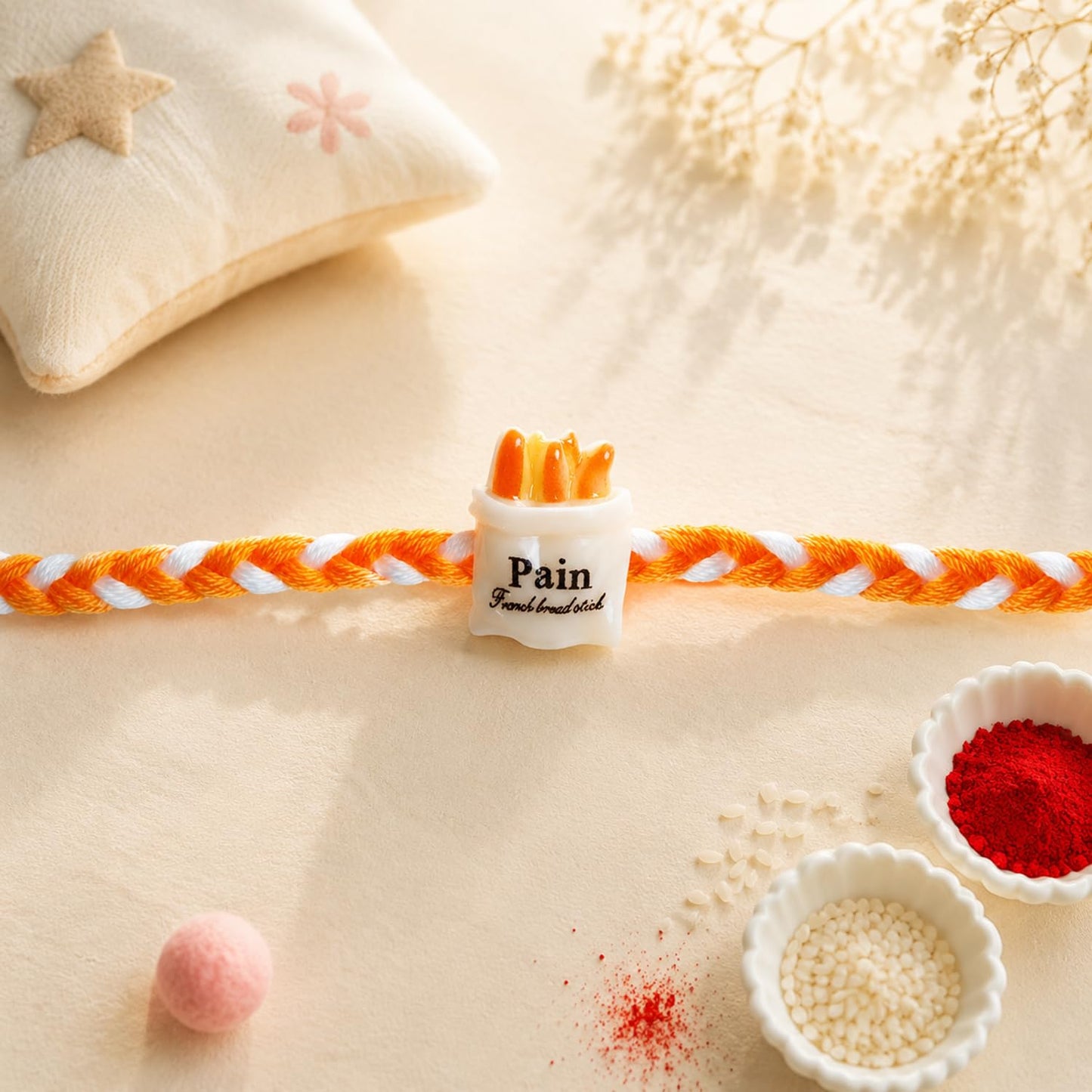Food Rakhi for Brother with Cream Biscuit 60gm - Raksha Bandhan Gift, Pack of 7
