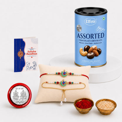 Rakhi for Brother with Chocolate Dryfruits 96gm - Raksha Bandhan Gift, Pack of 5