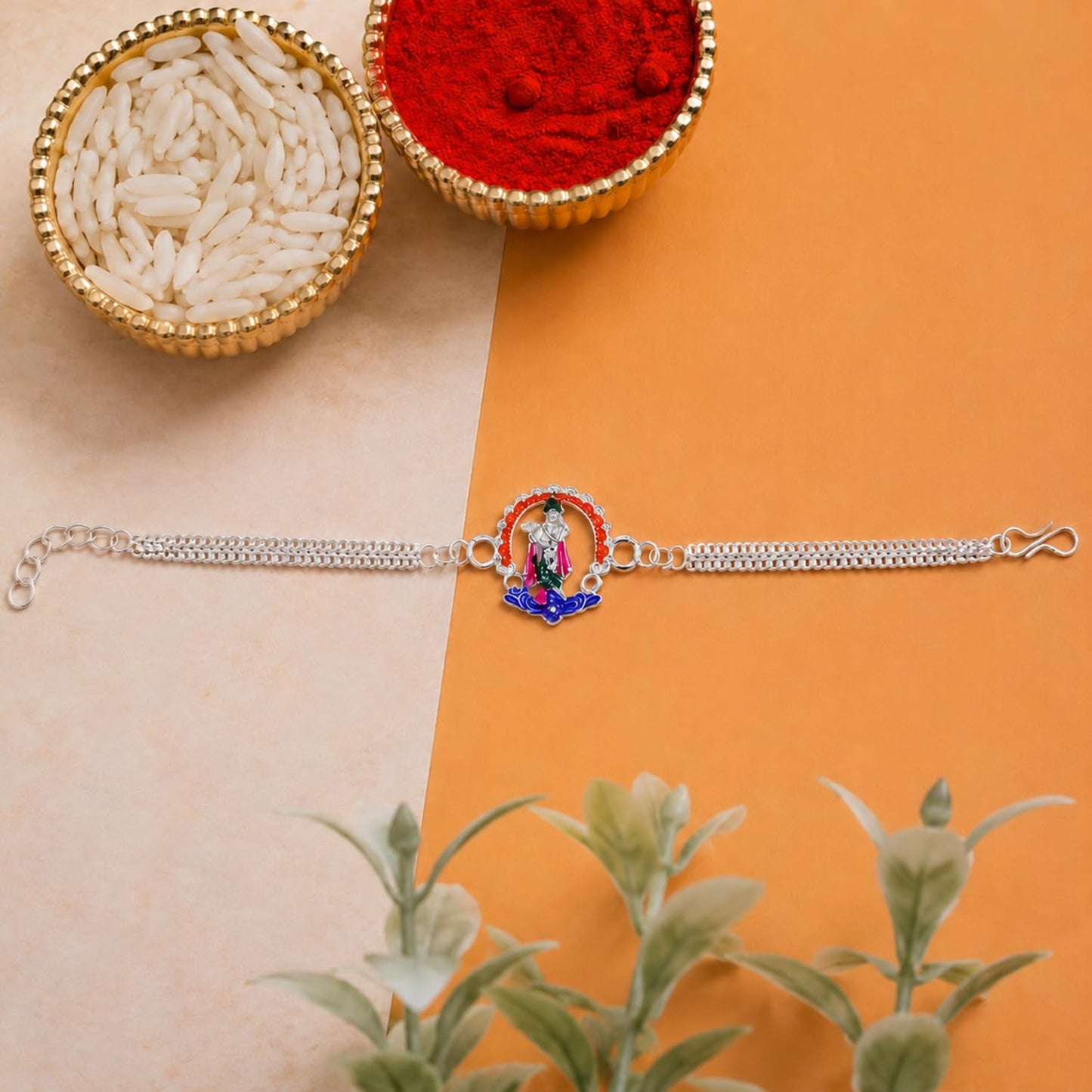Flower, Krishna Multicolor Rakhi for Brother & Bhaiya with Turtle | Pack of 6