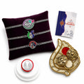 Krishna Silver Rakhi for Brother with Pooja Thali, Roli Tikka & Card, Pack of 7