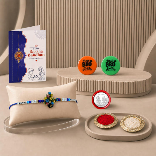 OM Floral Pot Multicolor Rakhi for Brother & Bhaiya with Decorative | Pack of 5