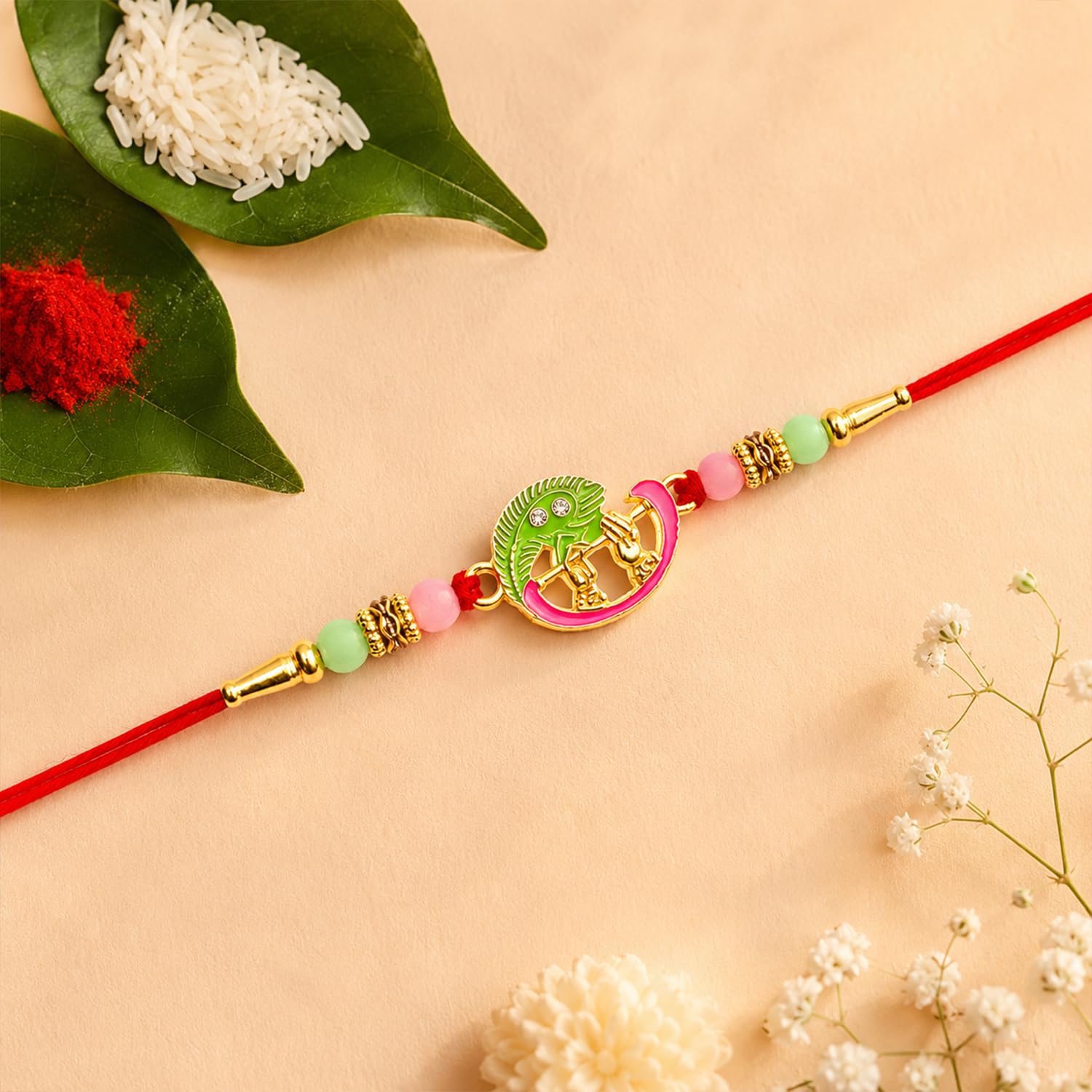 Krishna Bansuri Multicolor Rakhi for Brother & Bhaiya | Pack of 5