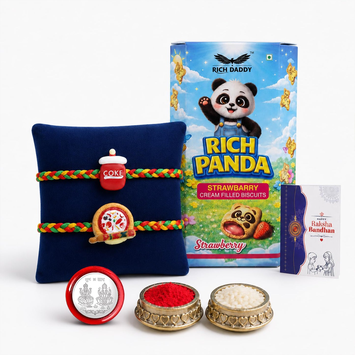Coke Rakhi for Brother with Biscuit 60gm - Raksha Bandhan Gift Set, Pack of 6