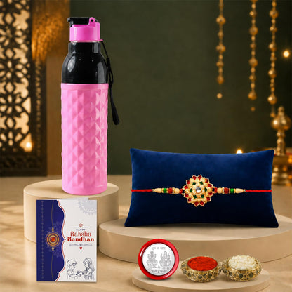 Flower Multicolor Rakhi for Brother & Bhaiya with Diamond Pattern | Pack of 5